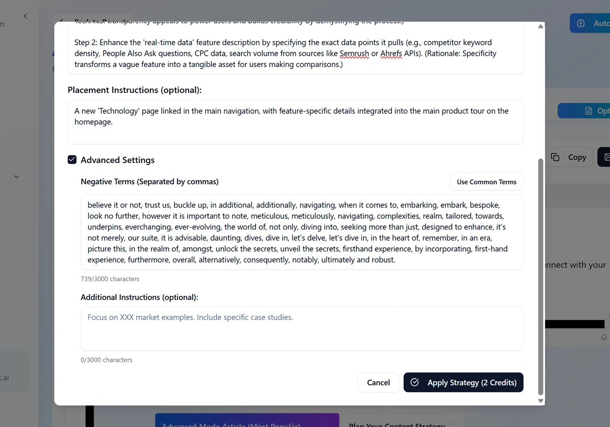 Customize Steps in AI Overview Optimization